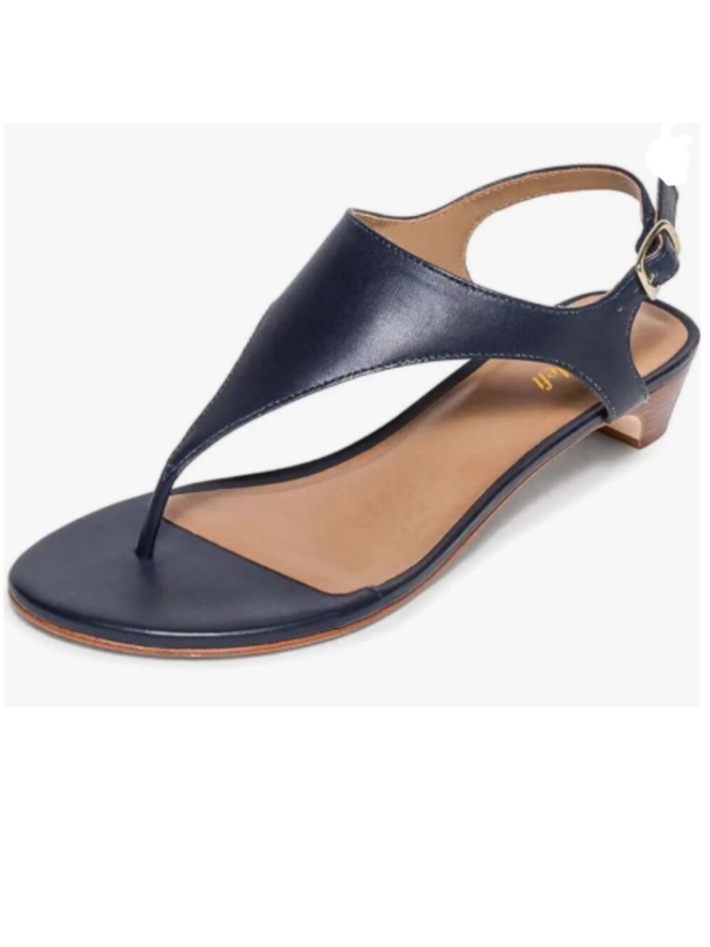 NWOT Miss Left Navy 8.5  T-Strap Thong Sandals 2 inch heel
